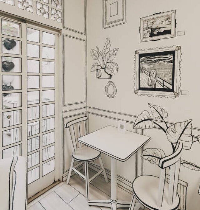 Cafeteria com decoração 2D em SP