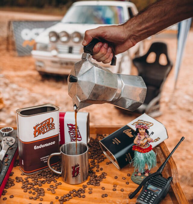Marca de café com o tema automotivo